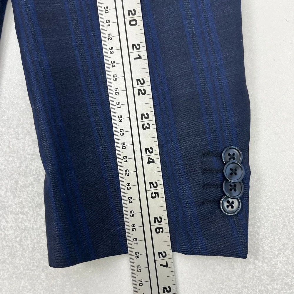 Tiglio Rosso Lanificio Di Biella NWD 50R Blue Double Breasted Suit Jacket